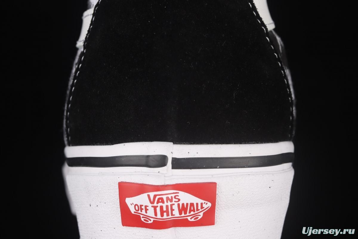 Vans Sk8-Hi Slim black and white skull printed high upper canvas casual shoes VN0A4BV6V8V