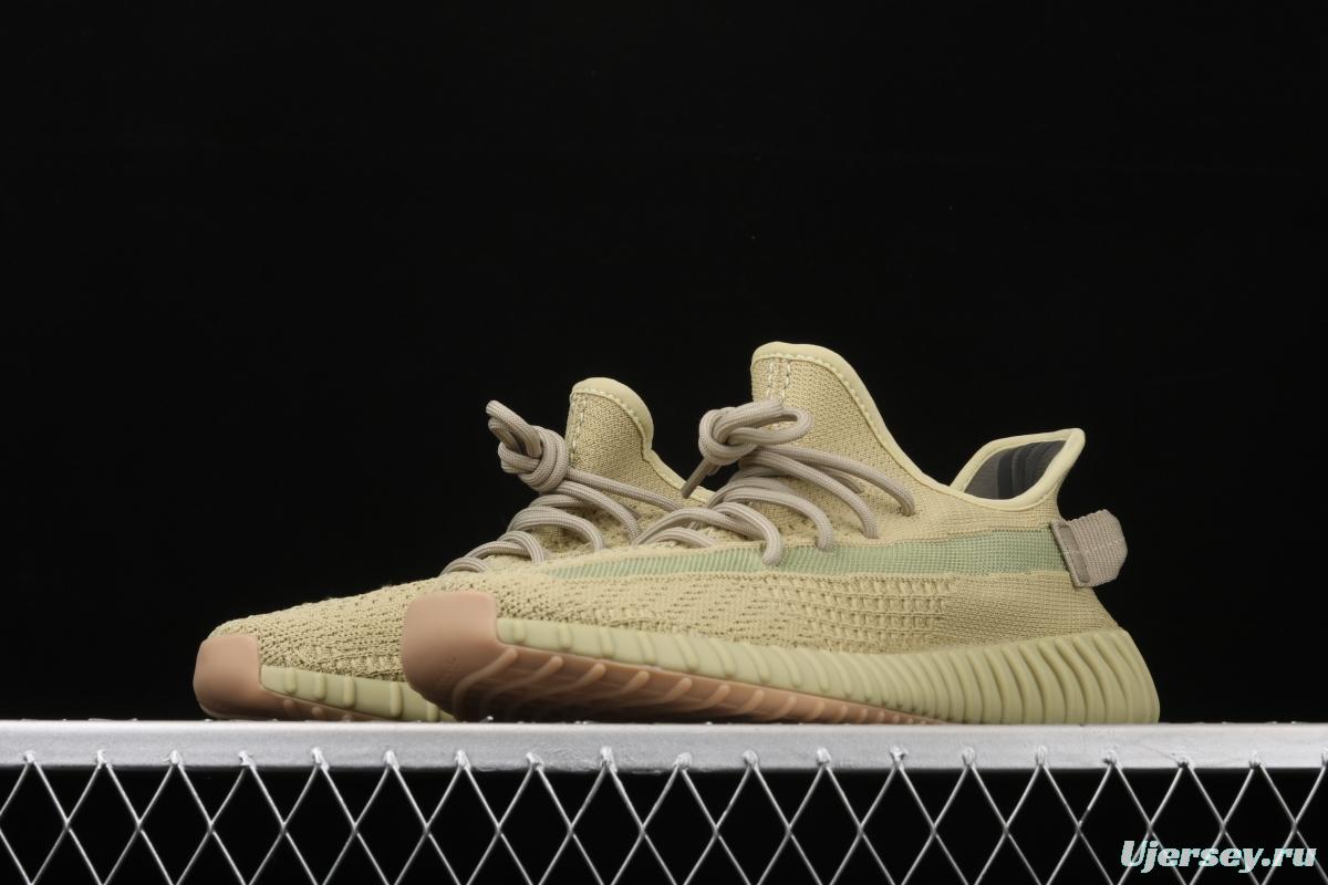 Adidas Yeezy 350 Boost V2 Sulfur FY5346 Darth Coconut 350 second generation hollowed-out matcha green color matching