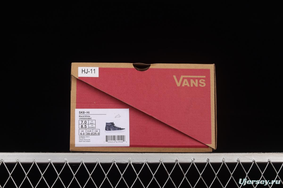 Vans Sk8-Hi Anaheim checkerboard maple leaf print high-top casual shoes VN000D5IB8C
