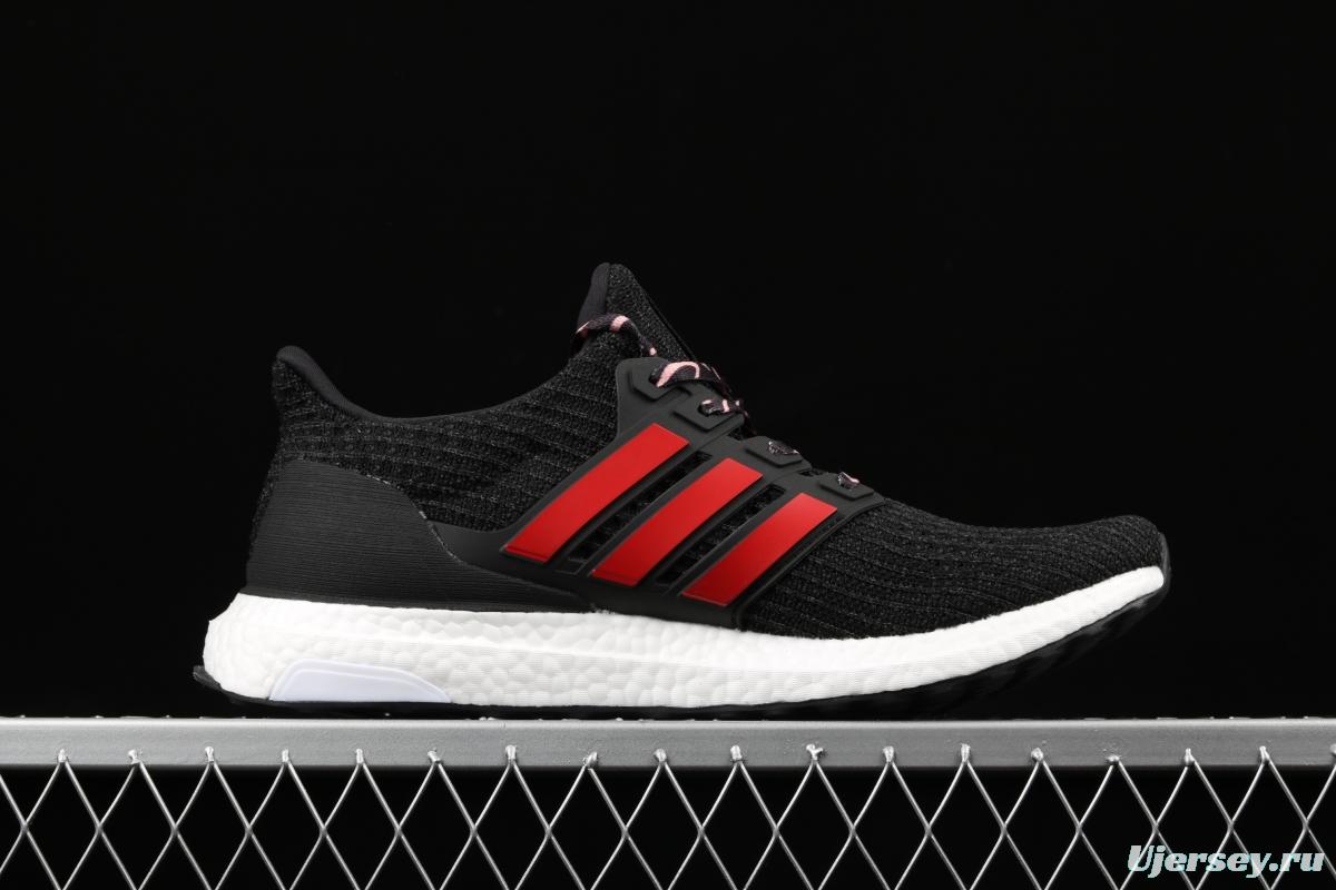 Adidas Ultra Boost 4. 0 Black Red F35231 Das fourth generation knitted striped black and red UB