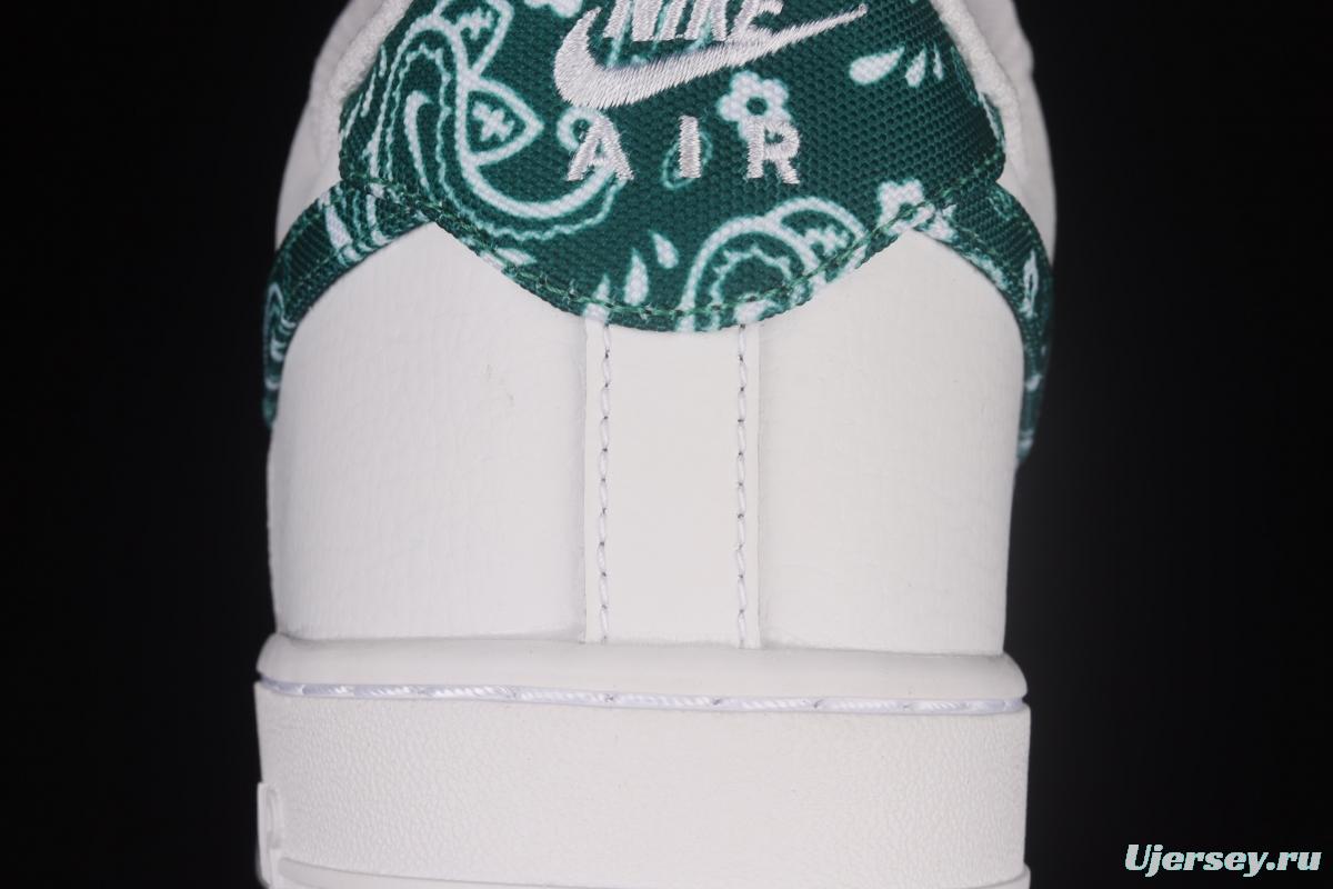 NIKE Air Force 1x07 Low white and green cashew flower low-top casual board shoes DH4406-102,