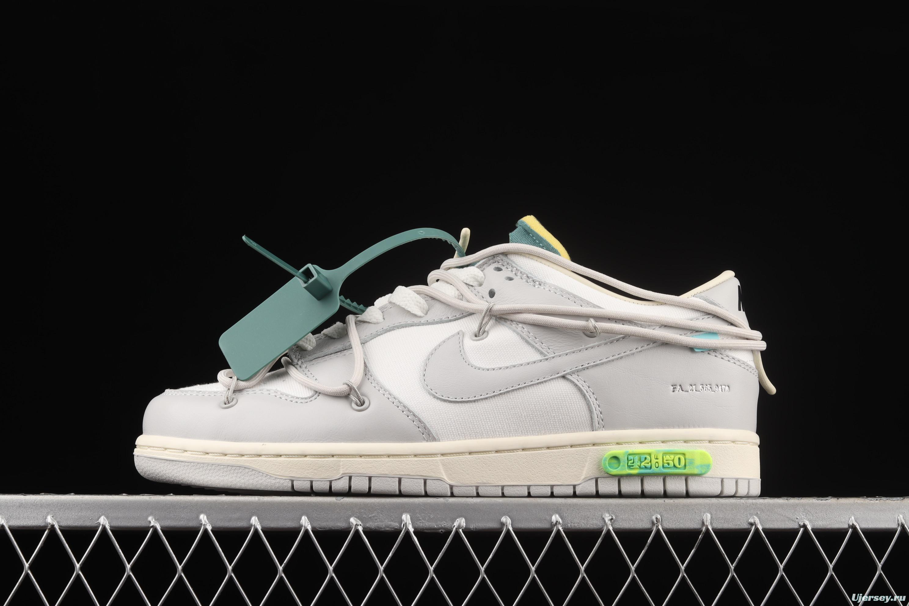OFF-White x NIKE DUNK Low OW gray SB buckle rebound fashion casual board shoes DM1602-117