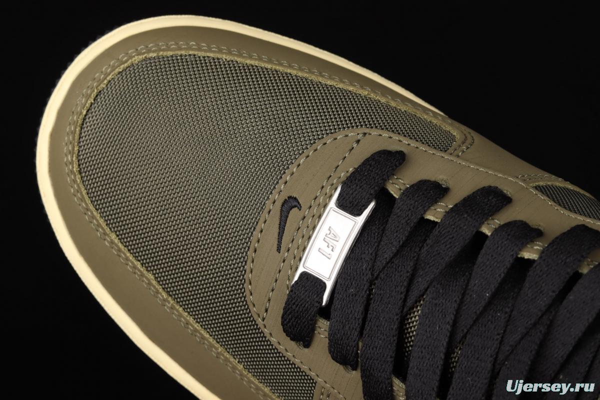 Undefeated x NIKE Air Force 1 Low SP Ballistic olive green sail leather splicing low-side leisure sports board shoes DH3064-300