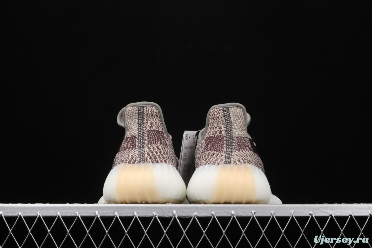 Adidas Yeezy Boost 350V2 Cinder FZ1267 Darth Coconut 350 second generation hollowed-out side coal ash permeable taillights