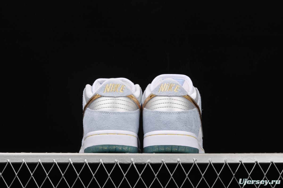 Sean Cliver x NIKE SB DUNK Low Pro QS artist's skateboard shoes DC9936-100 with lower top