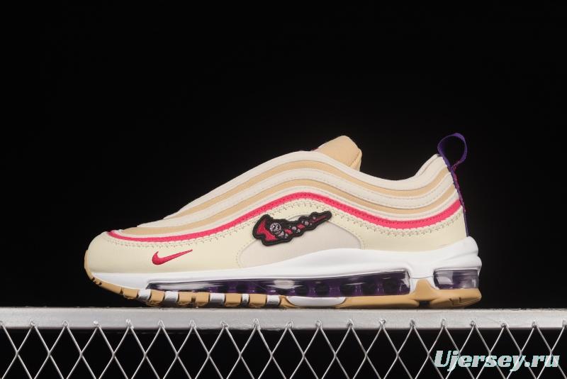 NIKE Air Max 97 Air Sprung Iron Grey Beige Embroidery Bullet Air Cushion Sports Running Shoes DH4759-200