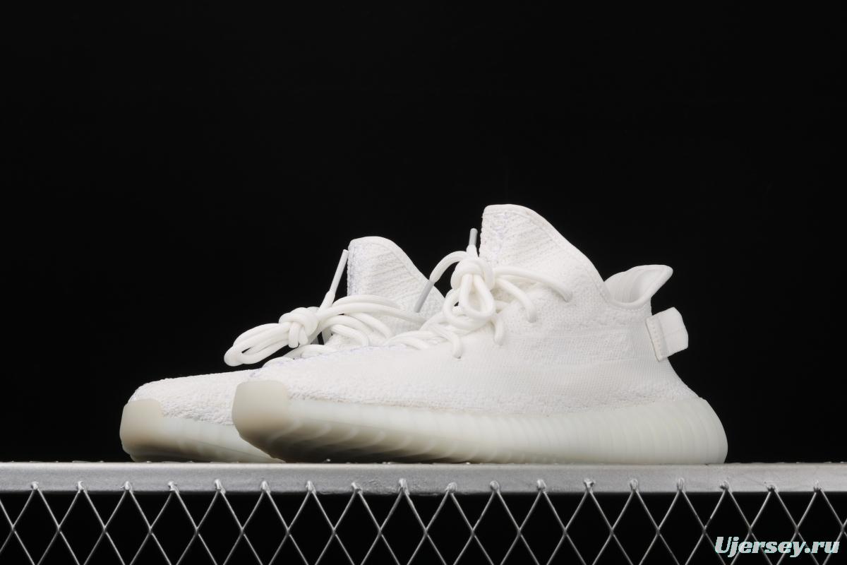 Adidas Yeezy 350V2 All White Real Boost Basf Darth coconut 350 second generation CP9366 fluorescent white BASF Boost original background