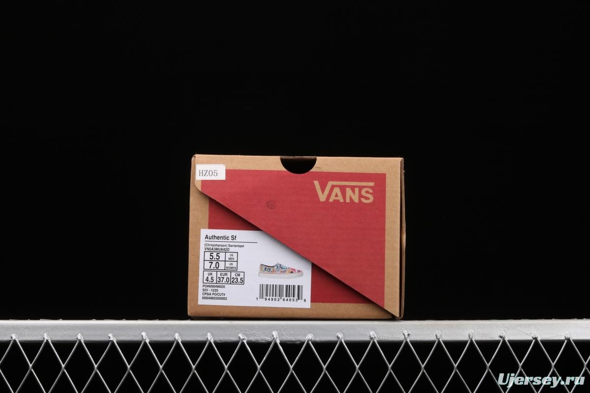 Vans Authentic SF color printing color sole environmental protection canvas board shoes VN0A3MU642D