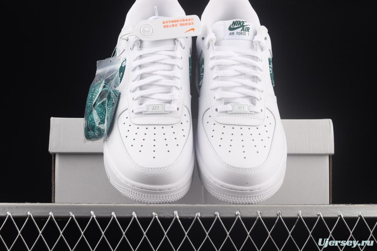 NIKE Air Force 1x07 Low white and green cashew flower low-top casual board shoes DH4406-102,