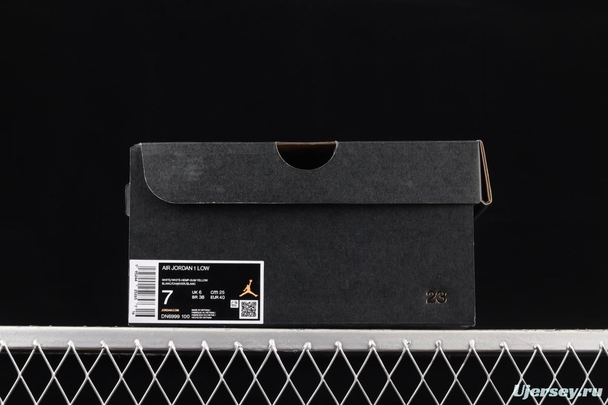 Air Jordan 1 Low white and yellow low side culture leisure sports shoes DN6999-100