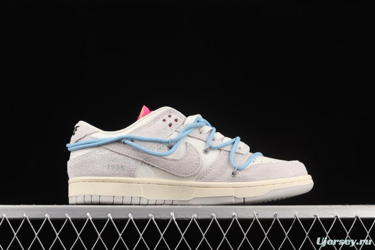 OFF-White x NIKE DUNK Low 12 of 50 OW suede SB buckle rebound fashion casual board shoes DJ0950-113