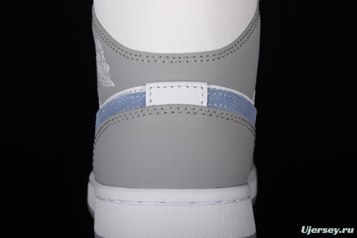 Air Jordan 1 Mid Leaf Ash medium side Leisure Sports Board shoes BQ6472-105