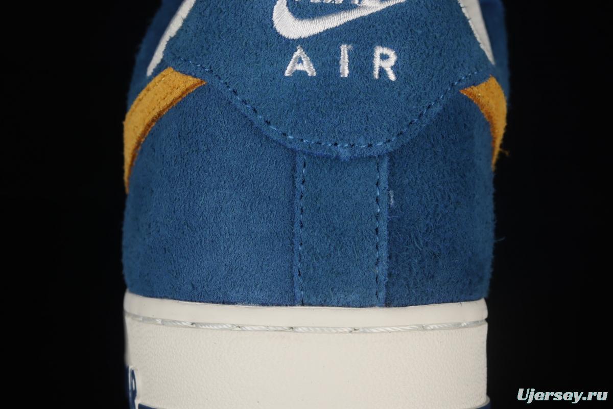 NIKE Air Force 1x07 Low blue, white and yellow color low-top casual board shoes BQ8988-103