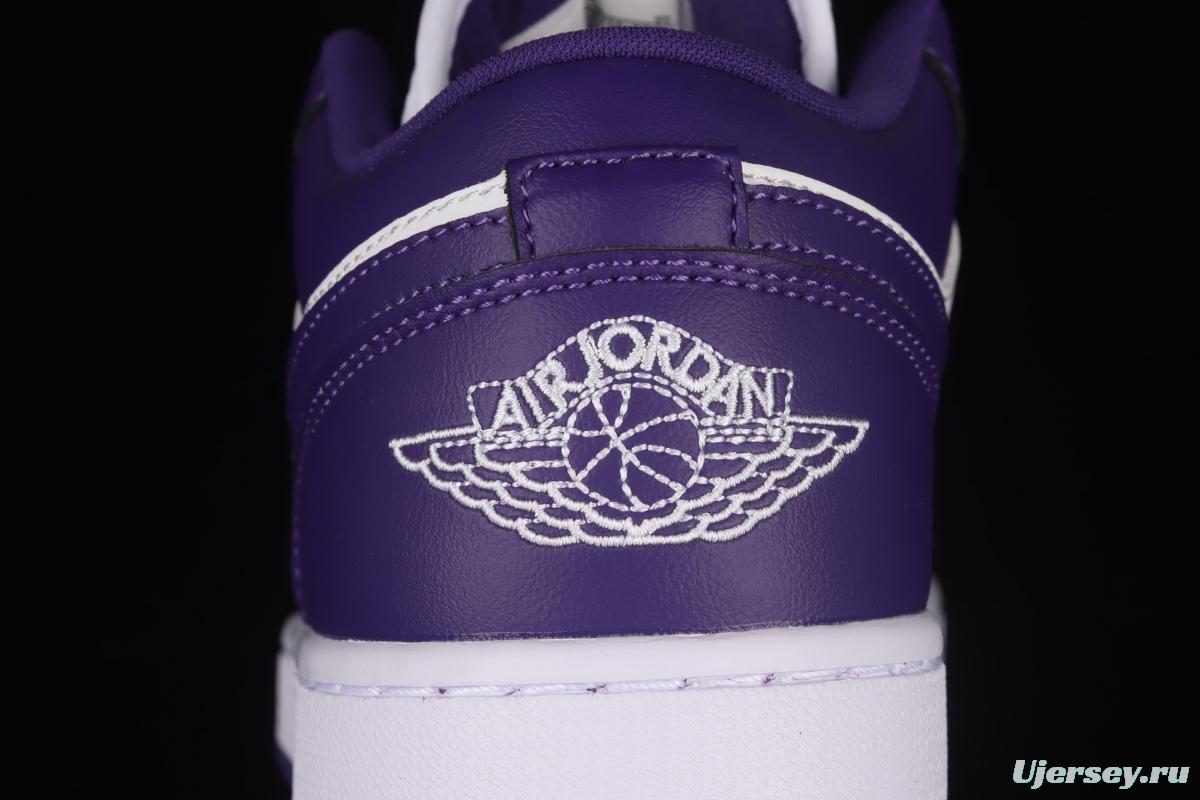 Air Jordan Low White and Purple Coat low-end Culture Leisure Sports Basketball shoes DC0774-500