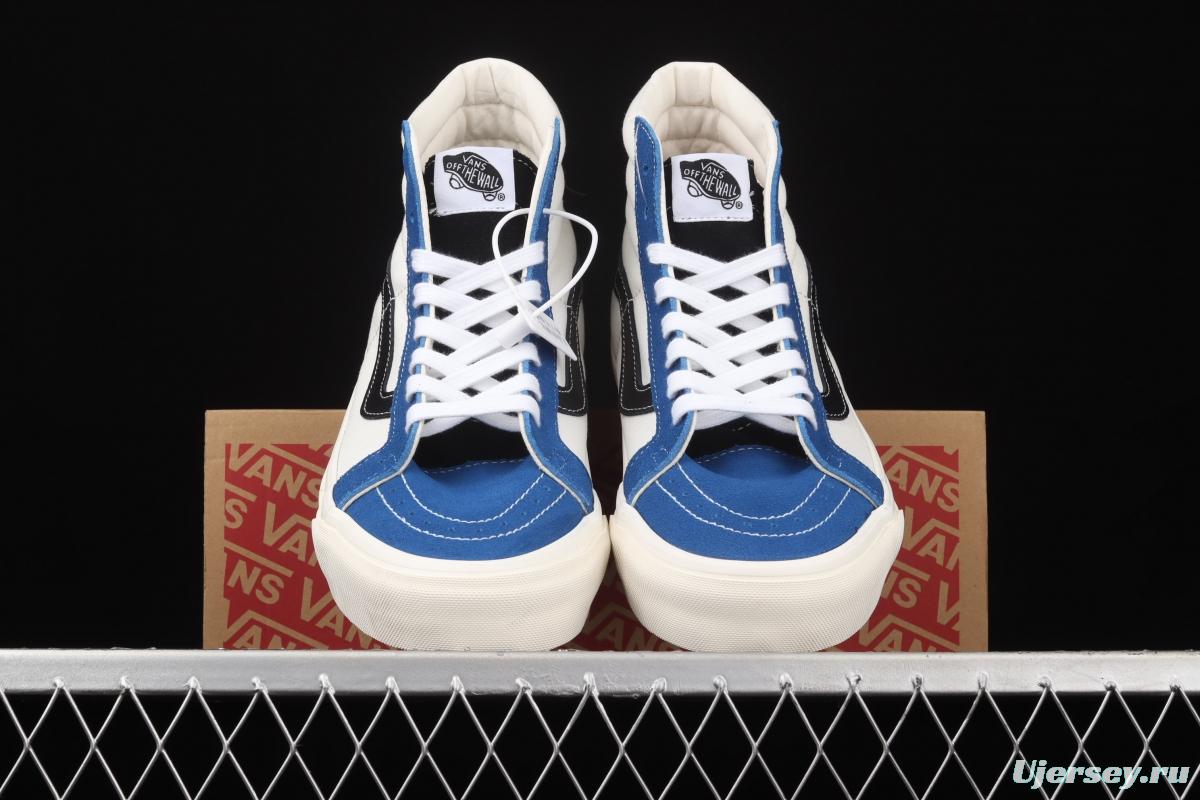 Vans Sk-Hi 38 DX blue-and-white high-top casual shoes VN0A4BVB21R