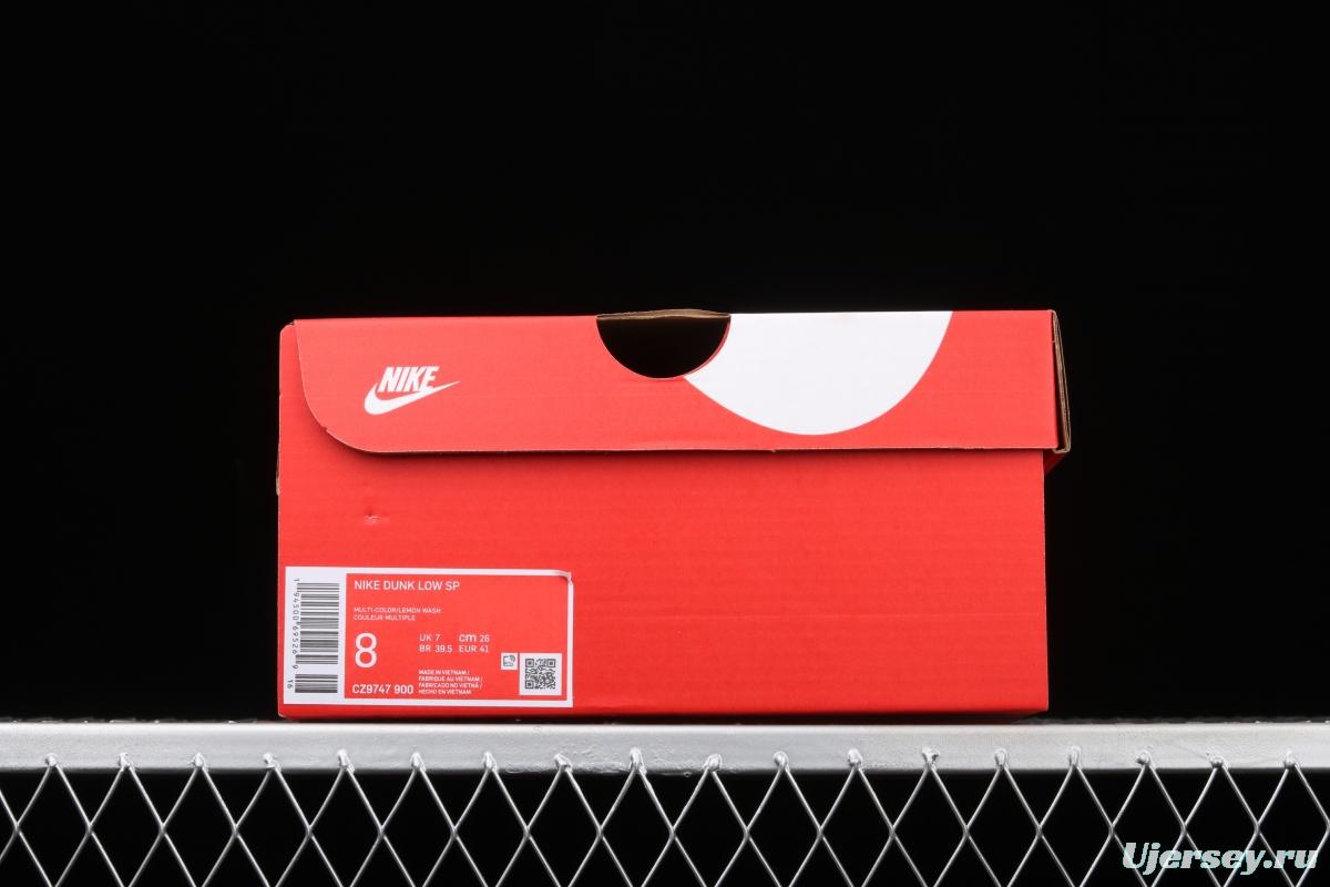 NIKE SB DUNK Low Lemon Wash Slam Dunk Series low-top leisure sports skateboard shoes color tie-dye printing washing CZ9747-900