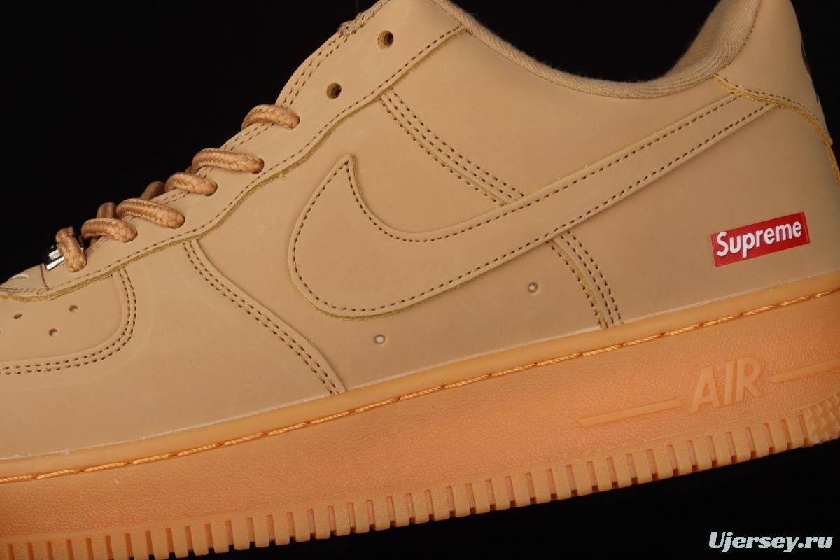 Supreme x NIKE Air Force 1 Low AF1 co-branded wheat color low-top casual board shoes DN1555-200