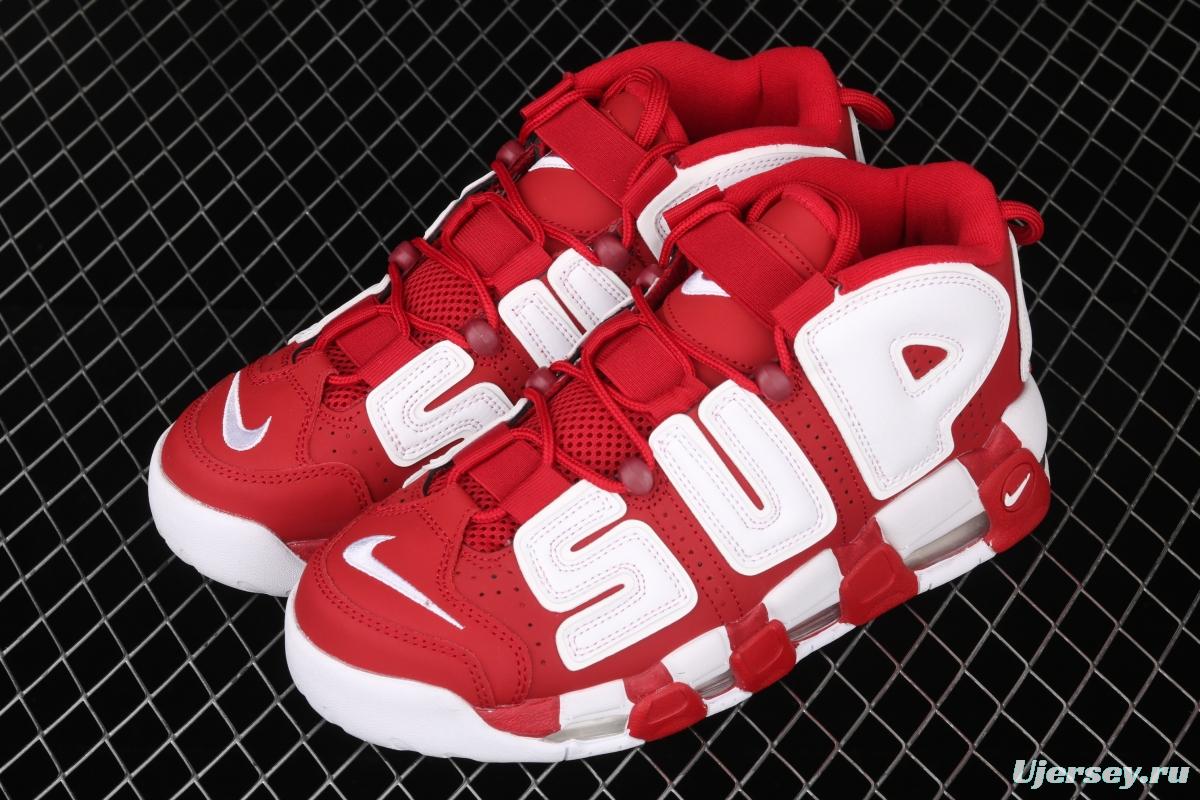 Supreme x NIKE Air More Uptempo co-signed AIR classic high street leisure sports basketball shoes 902290-600