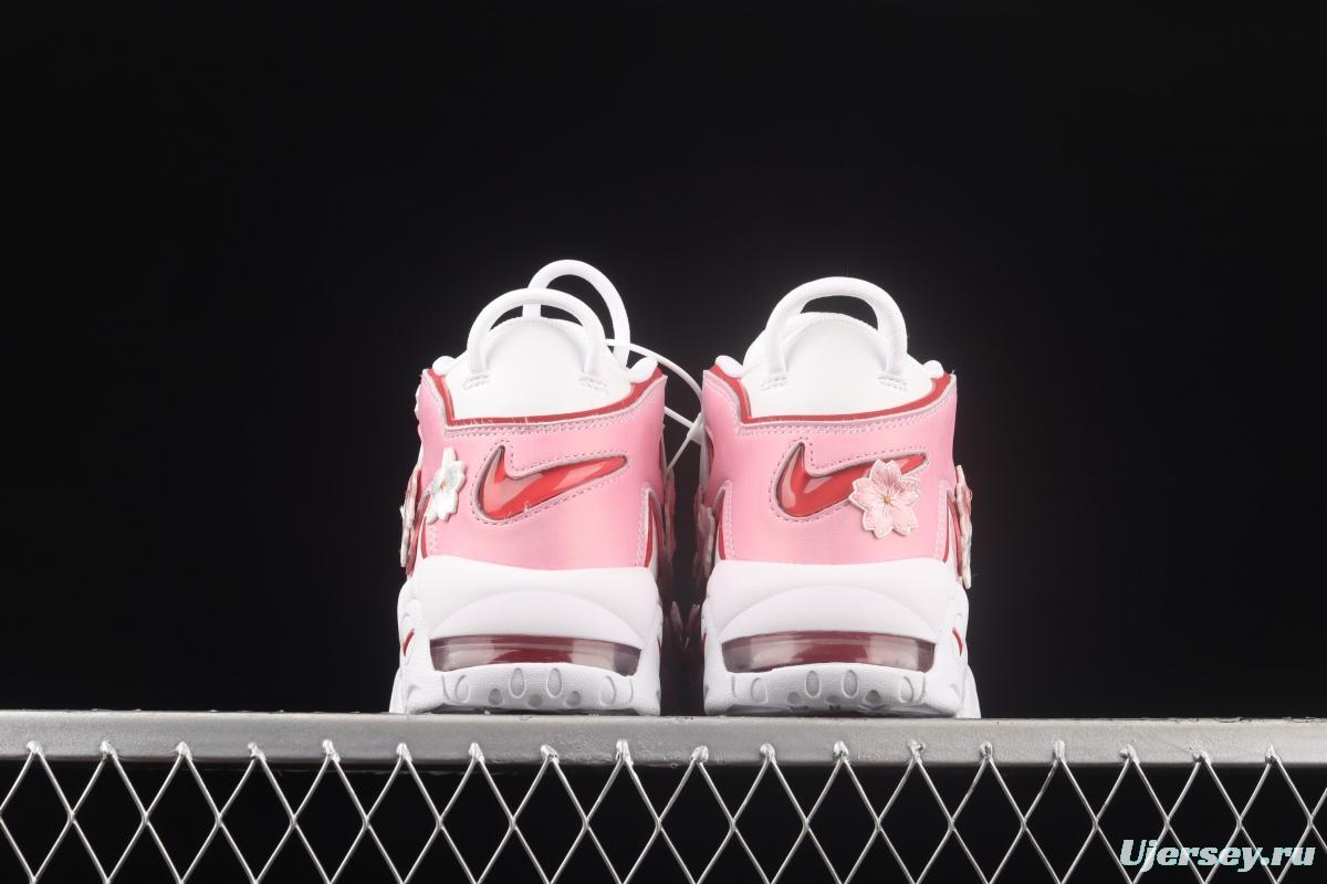 NIKE Air More Uptempo 96 QS Pippen original series cherry blossom embroidery classic high street leisure sports basketball shoes DJ5988-100