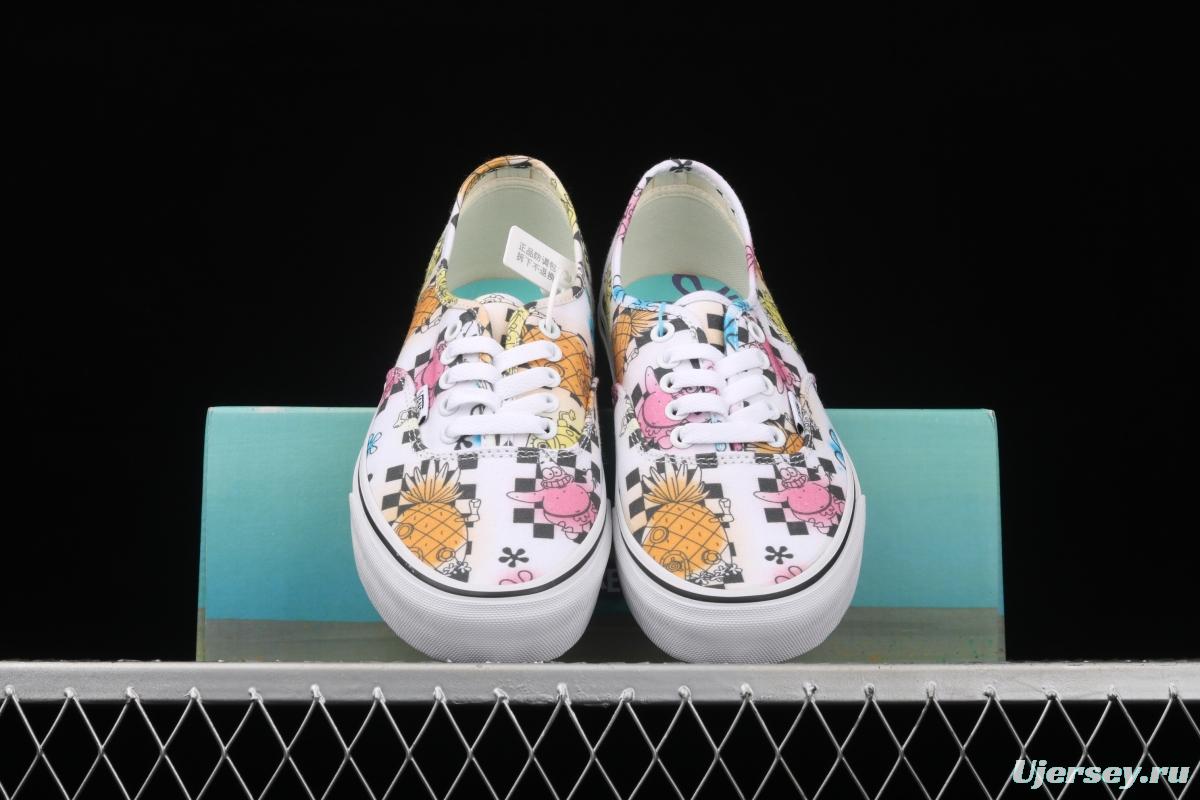SpongeBob x Vans Authentic color printing cartoon limited edition low-top casual board shoes VN0ASHZSZAS