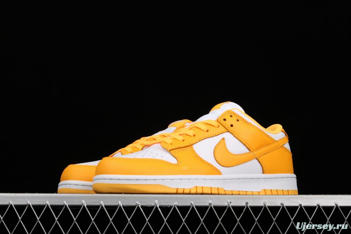 NIKE DUNK Low SB dunk series white and yellow color matching low-side leisure sports skateboard shoes DD1503-800