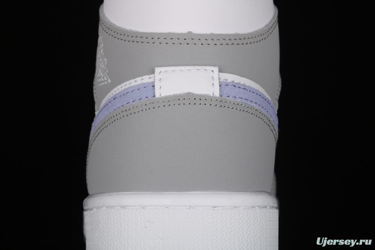 Air Jordan 1 Mid BQ6472-105Bond white, gray and blue