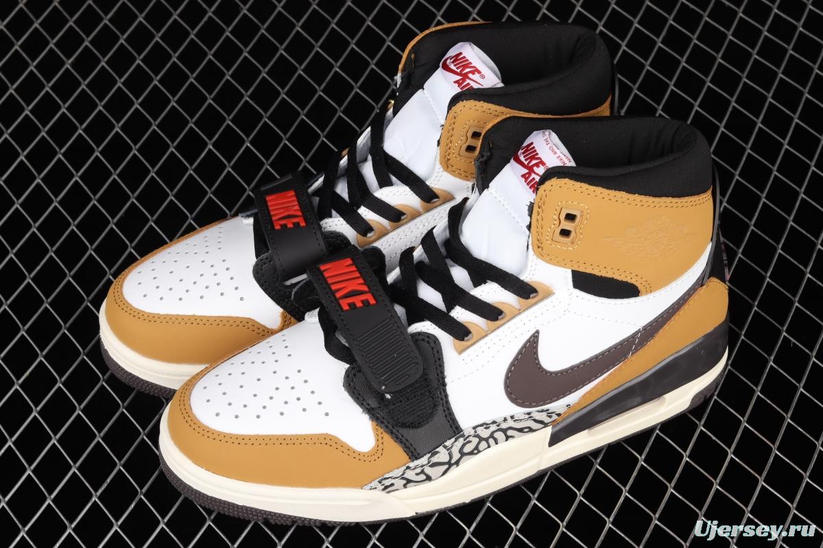 Jordan Legacy 312 white and yellow color Velcro three-in-one board shoes AV3922-102