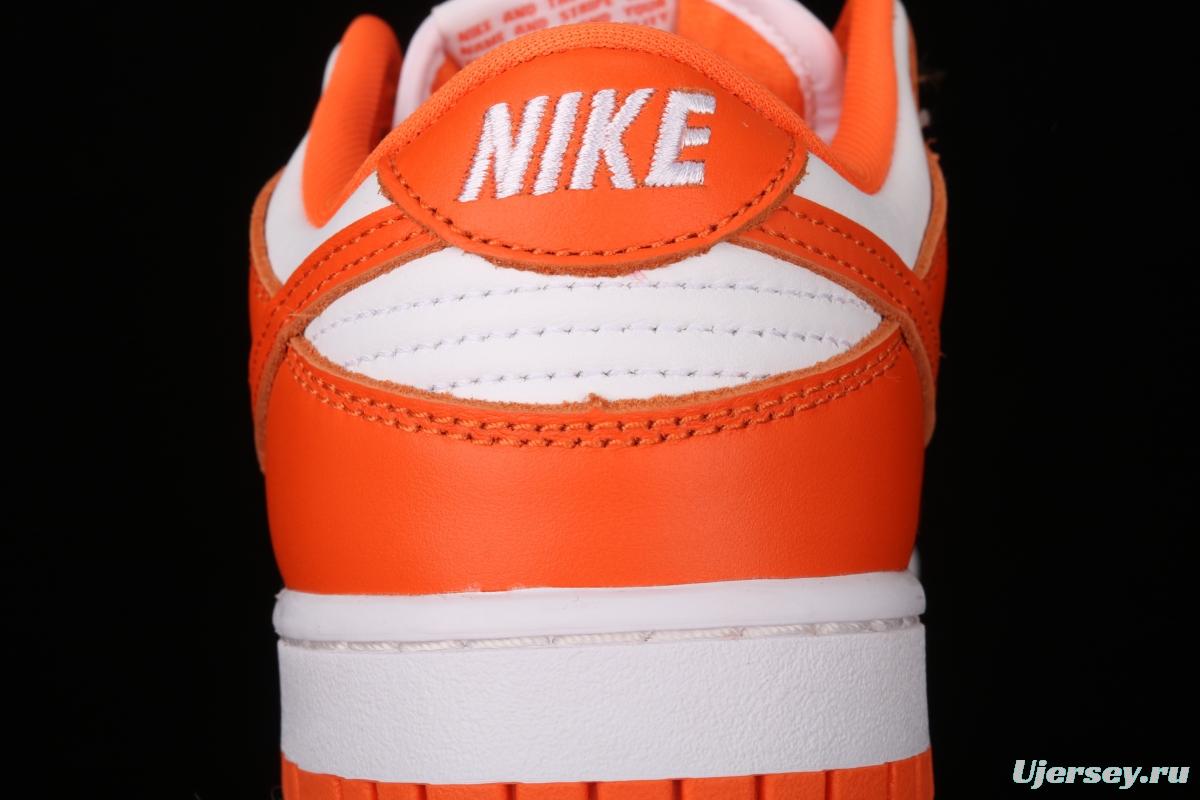 NIKE SB DUNK Low Pro Syracuse White Orange head and low Top Leisure Board shoes CU1726-101