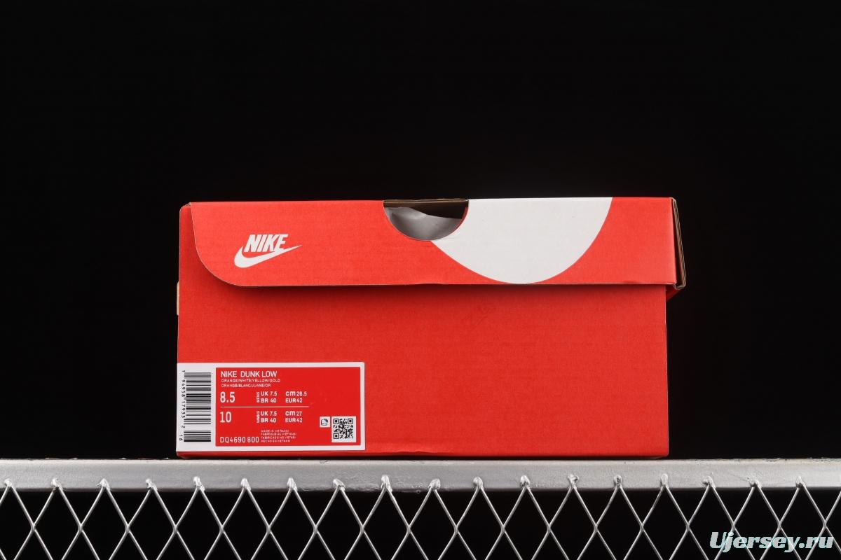 NIKE DUNK Low Golden Orange Platinum Orange SB rebound Fashion Leisure Board shoes DQ4690-800