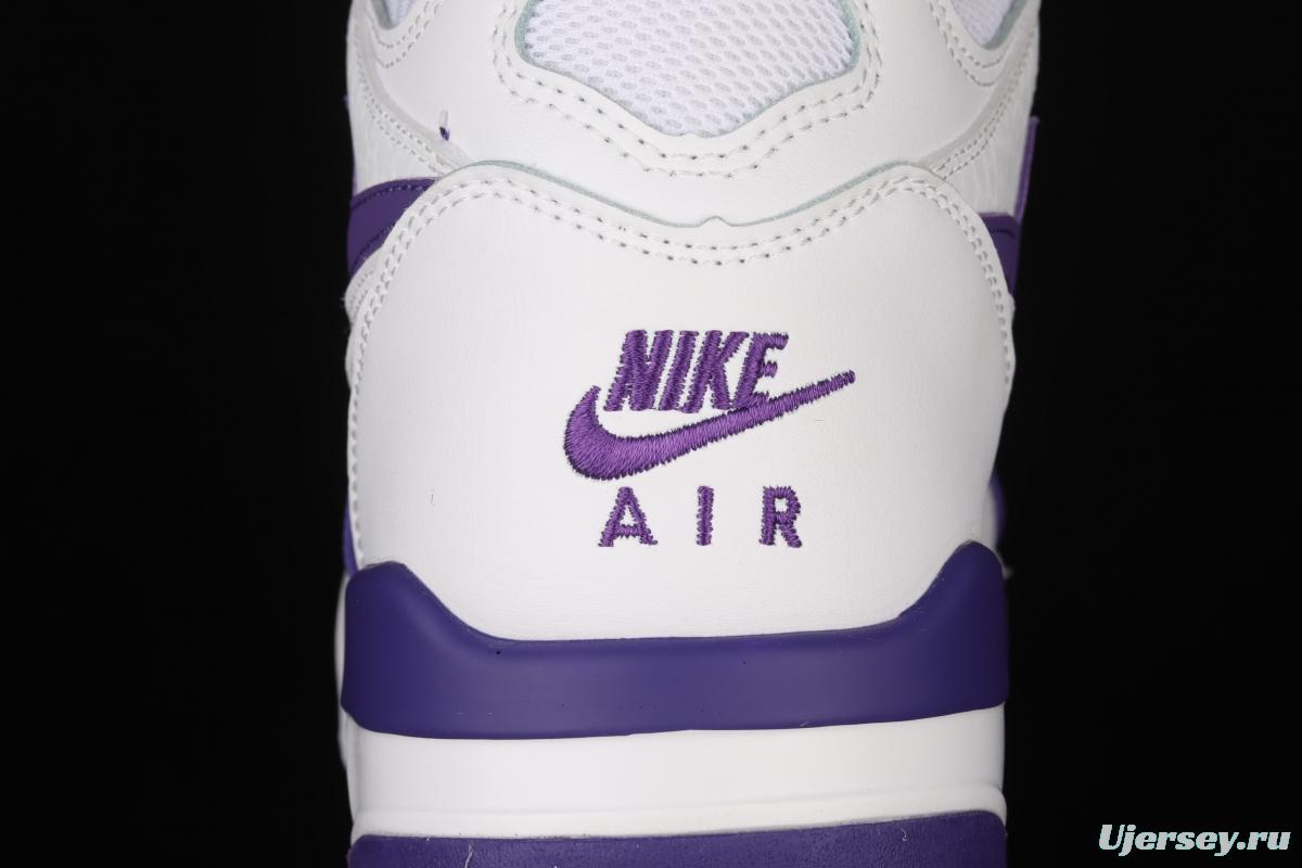 NIKE Air Flight 89 White and Purple Air cushion Basketball shoes CN0050-101