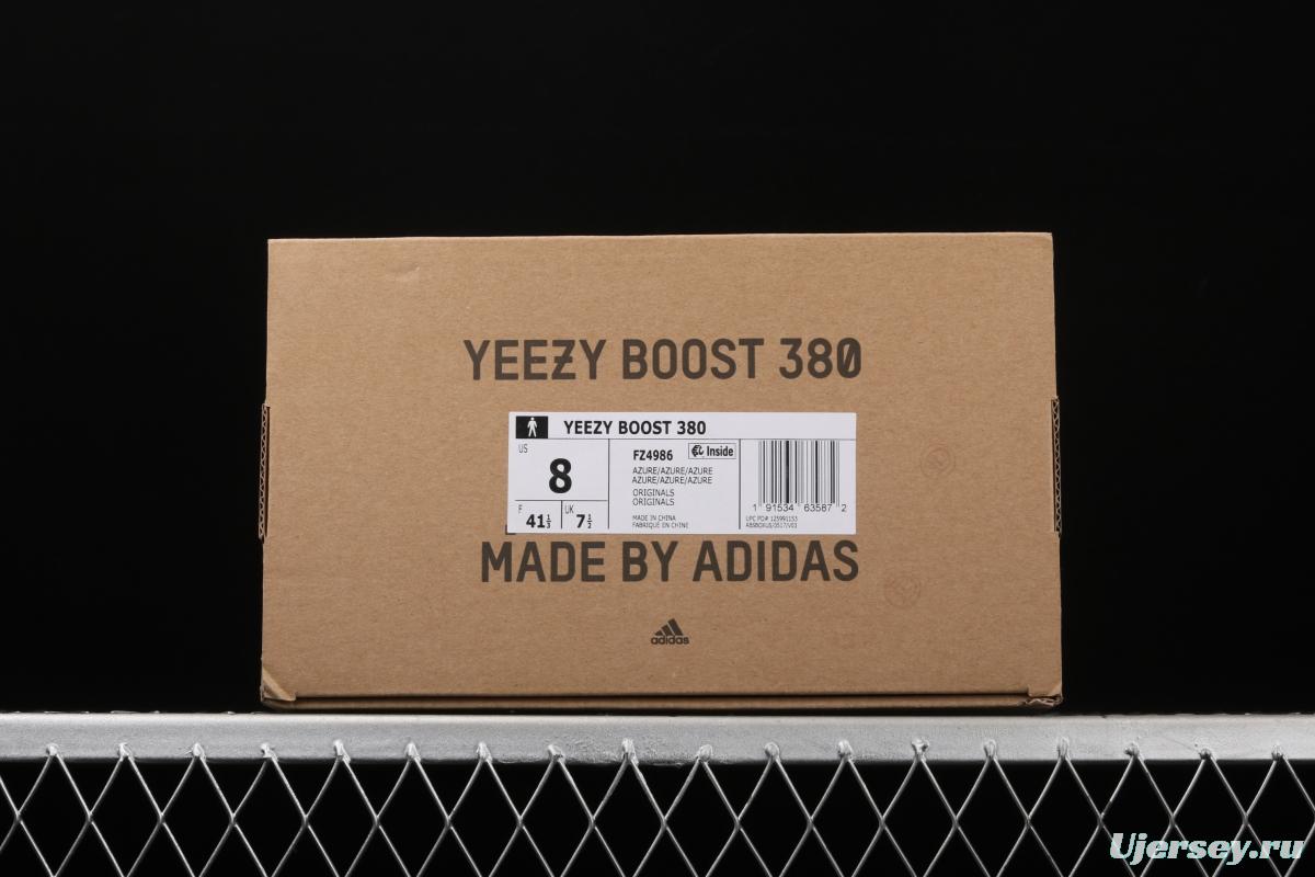 Adidas Yeezy Boost 380 Blue Oat FZ4986 Kanye jointly limits coconut 380 blue and brown running shoes