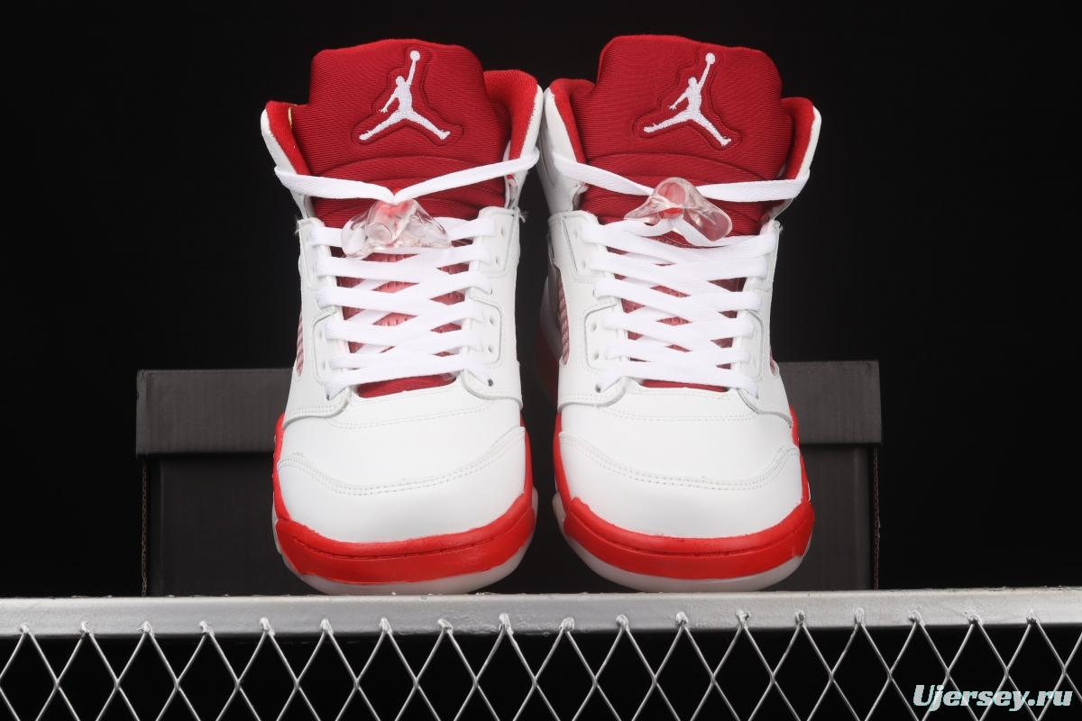 Air Jordan 5 What The White and Red Valentine's Day 440892-106
