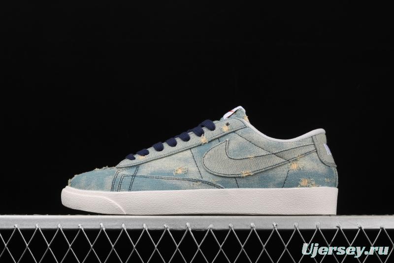 Levi's Strauss x NIKE Blazer Low Trail Blazers hole-breaking jeans low-side leisure sports board shoes 905345-403