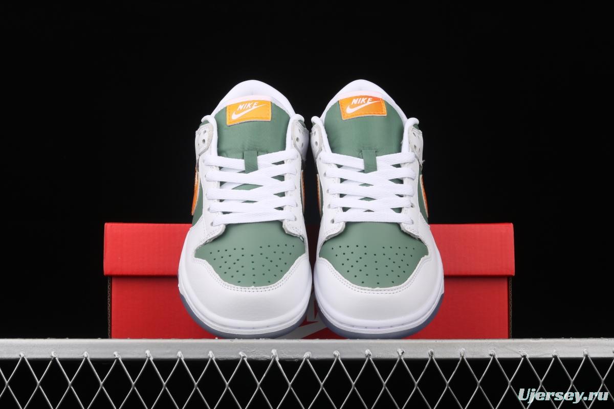 NIKE DUNK Low NY vs NY New York street basketball co-name matching white, green and orange fashion leisure board shoes DN2489-300