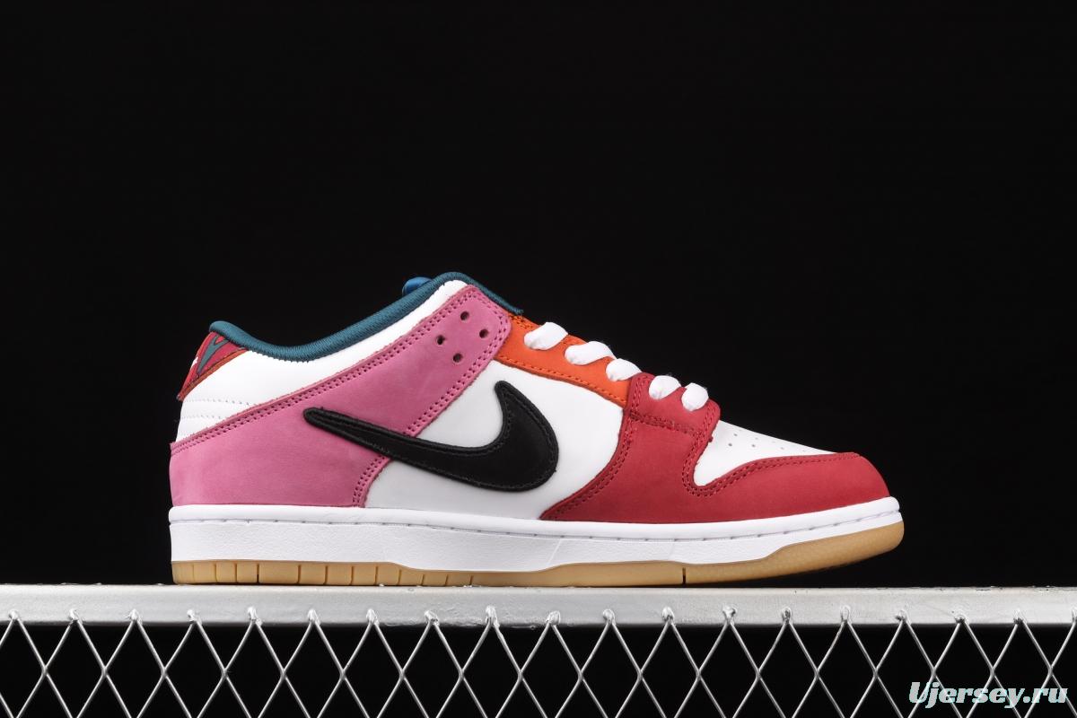 Parra x Nike SB DUNK Low Multi-Color 2021 Slam Dunk Series low-side leisure sports skateboard shoes mandarin duck color difference splicing double small hooks DH7695-2021