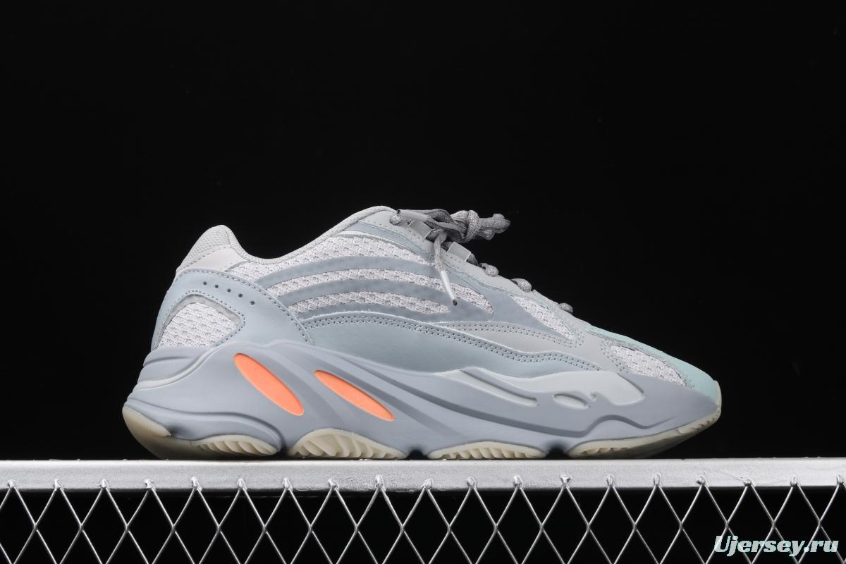 Adidas Yeezy Boost 700V2 Inertia FW2549 Kanye coconut 700V2 grayish blue running shoes 3M reflective BASF popcorn outsole