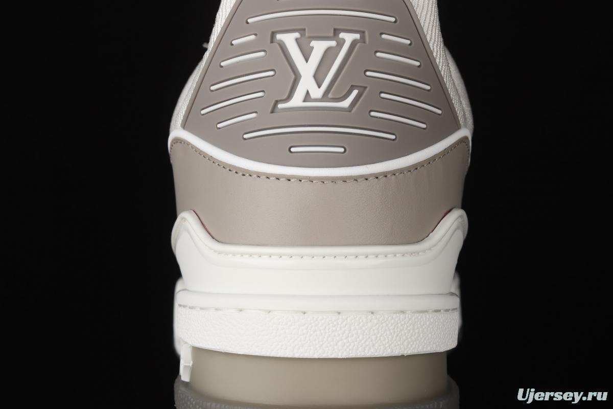 Authentic LV 2021ss early spring fashion catwalk sneakers 400N GRAY White