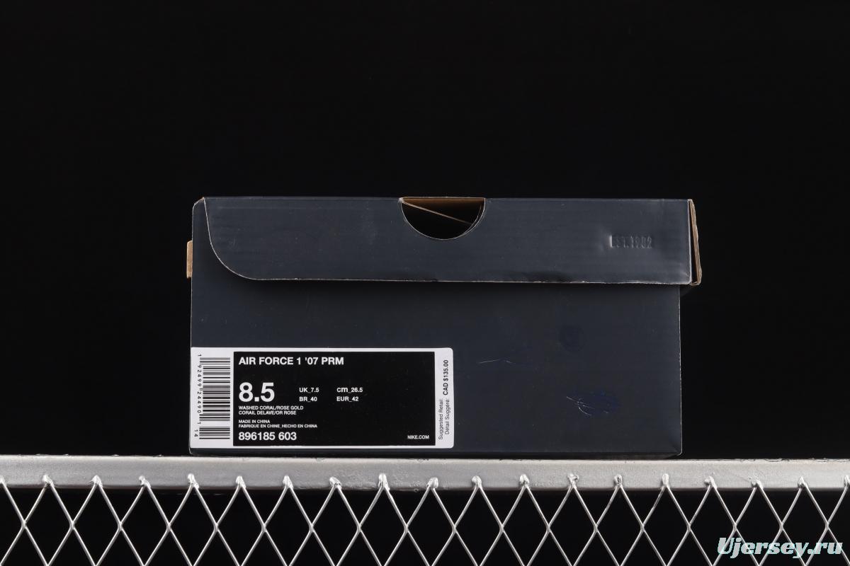 NIKE Air Force 1x07 Low light powder spliced low upper casual board shoes 896185-603