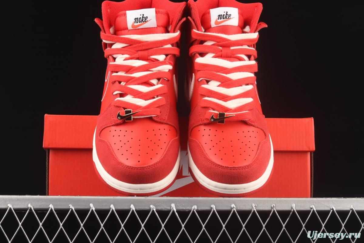 NIKE DUNK High First Use Christmas red SB rebound fashion high top casual board shoes DH0960-600