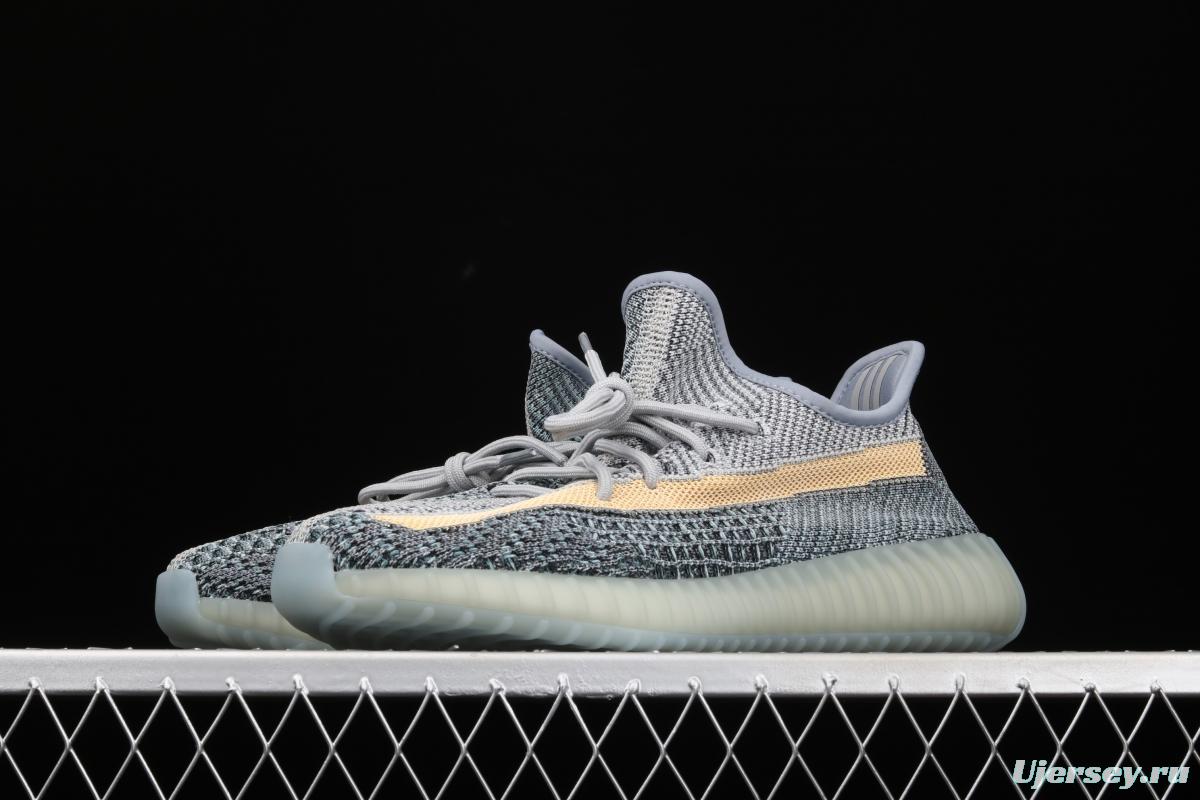 Adidas Yeezy 350 Boost V2 Ash Blue GY7657 Darth Coconut 350 second generation hollowed-out water-washed tannins color matching