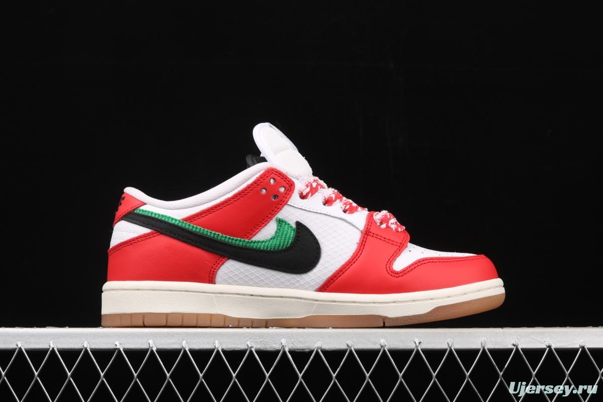 Frame Skate x NIKE SB DUNK Low Habibi white and red double hook dunk series retro low side leisure sports skateboard shoes CT2550-600