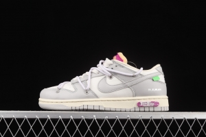 OFF-White x NIKE DUNK Low OW white gray leisure sports skateboard shoes DM1602-118