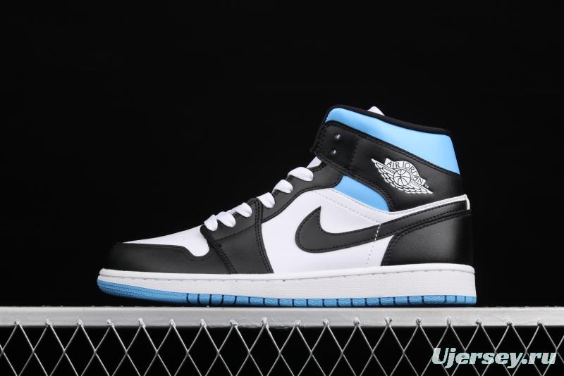 Air Jordan 1 Mid SE black, white and blue BQ6472-102