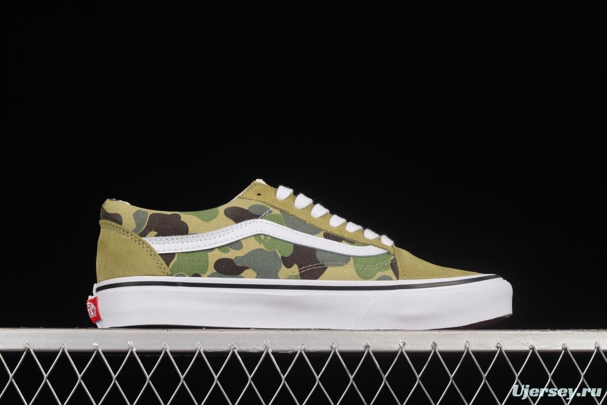 Bape x Vans Old Skool ape head joint camouflage low-top canvas shoes VN0A54F37BE