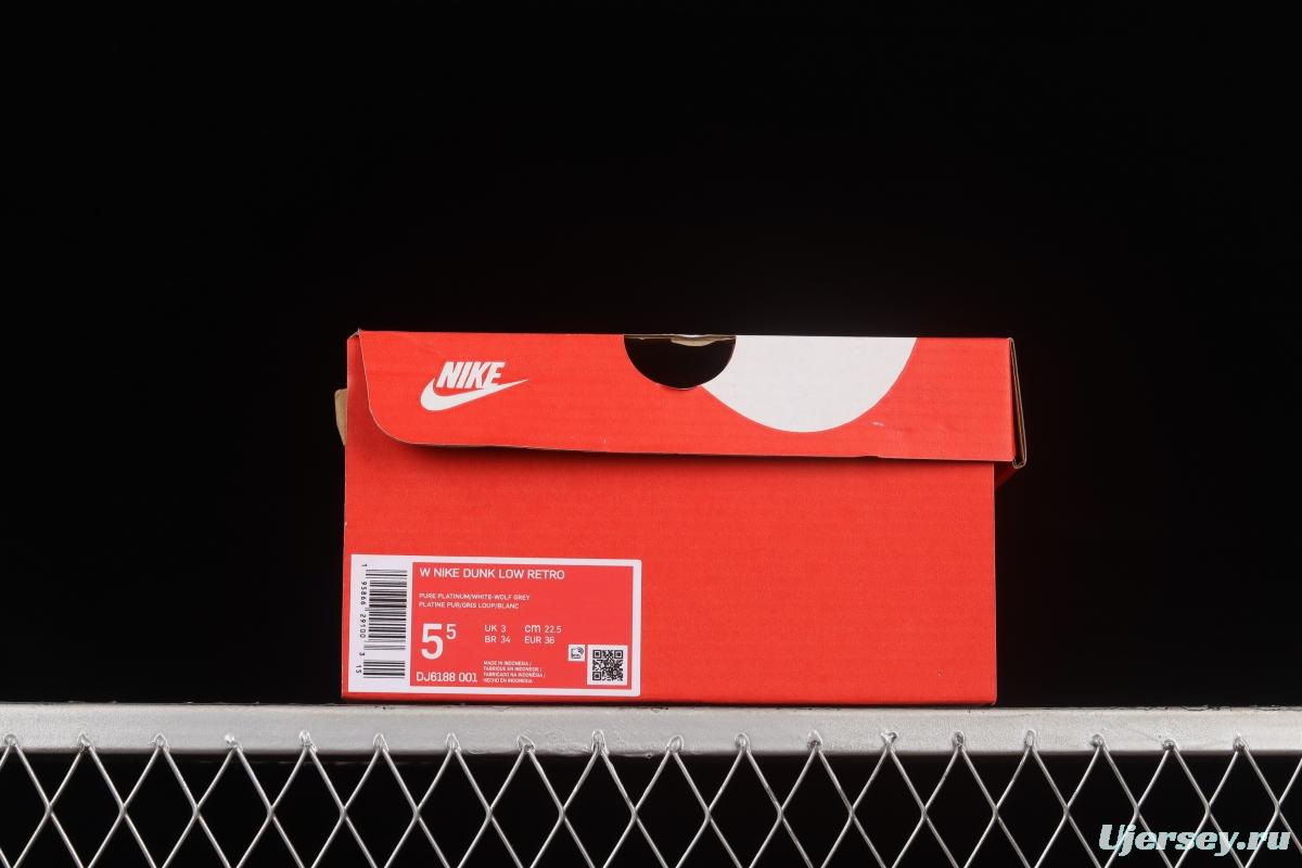 NIKE DUNK Low Retro Grey White Cool Grey Color Matching SB Buckle Rebounds Fashion Casual Sneakers DJ6188-001