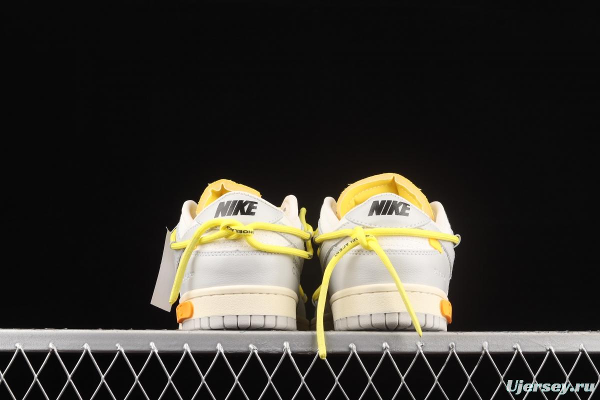 OFF-White x NIKE DUNK Low OW grey leisure sports skateboard shoes DM1602-103