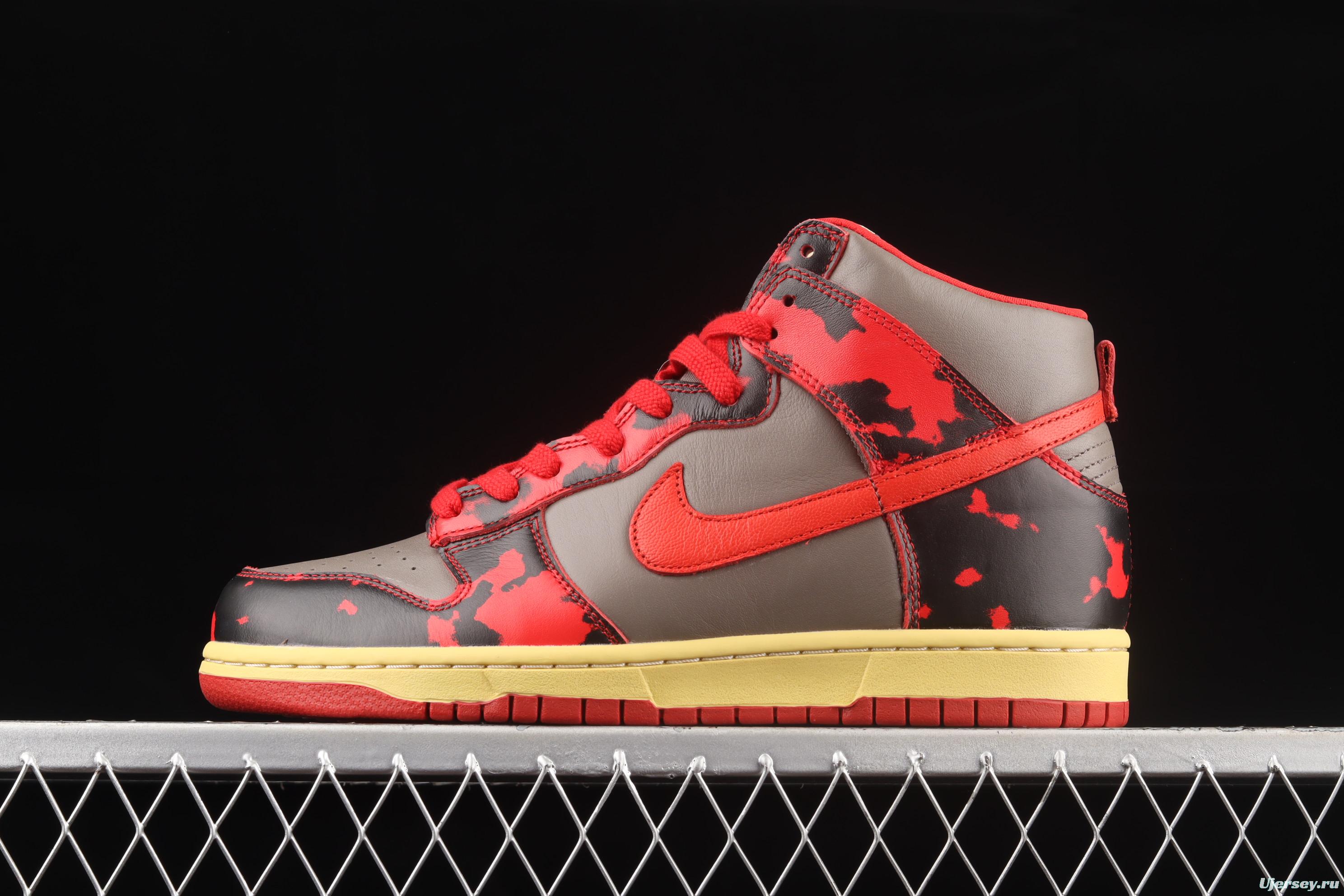 NIKE DUNK High 1985 Red Camo gray-black and red pickled high-top casual board shoes DD9404-600