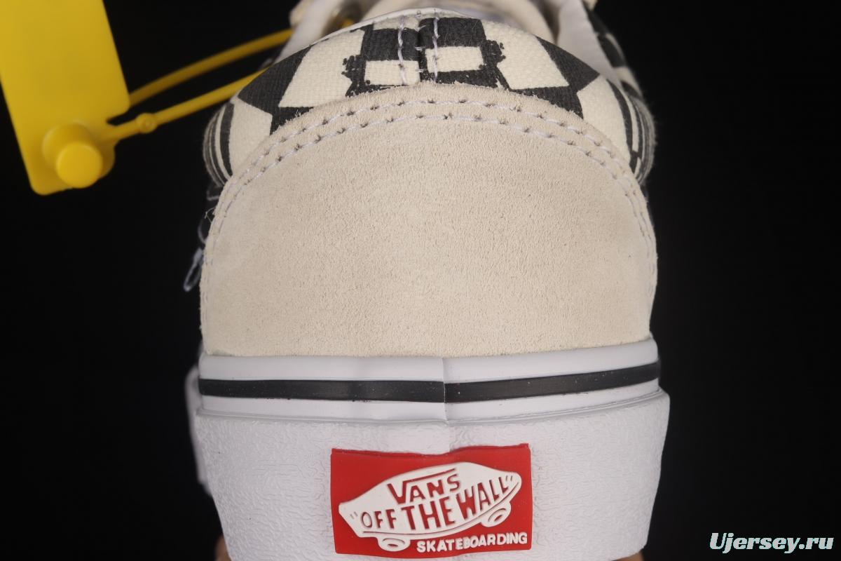 Vans Style 36 black side checkerboard plaid low edge professional skateboard shoes VN0A5FCB9CU