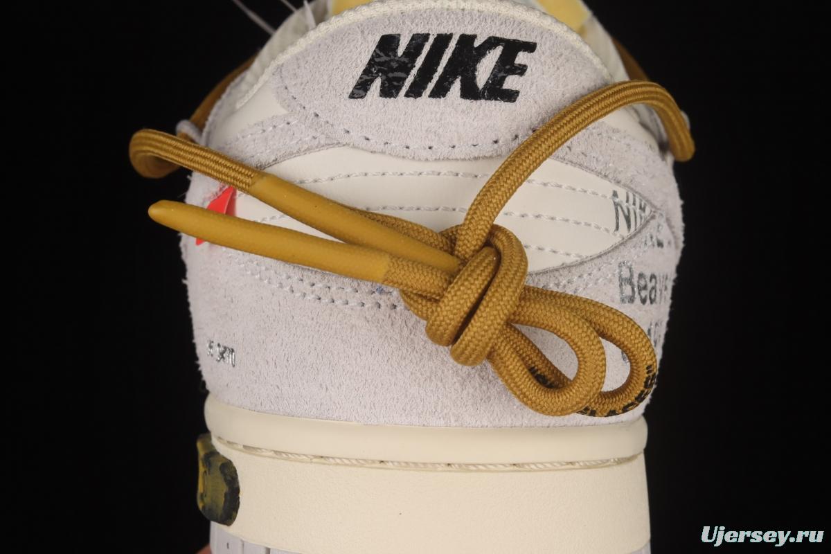 OFF-White x NIKE DUNK Low OW white gray leisure sports skateboard shoes DJ0950-105