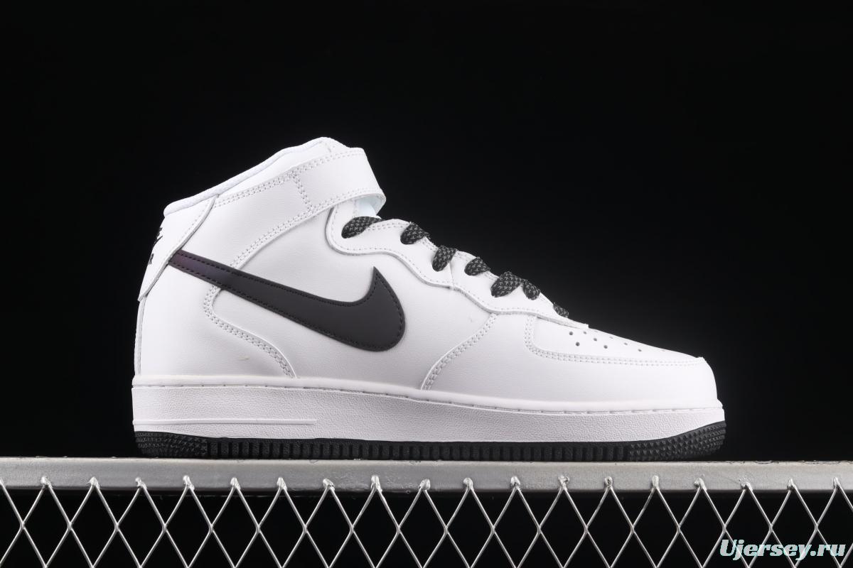 NIKE Air Force 1 AF1 Mid all-white radium hook Zhongbang plate shoes 366731-808